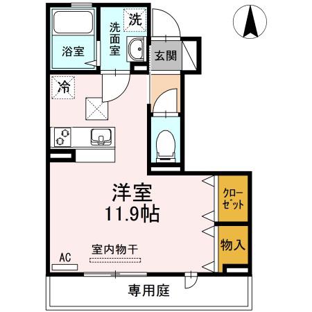 ベイ クレスト(1LDK/1階)の間取り写真