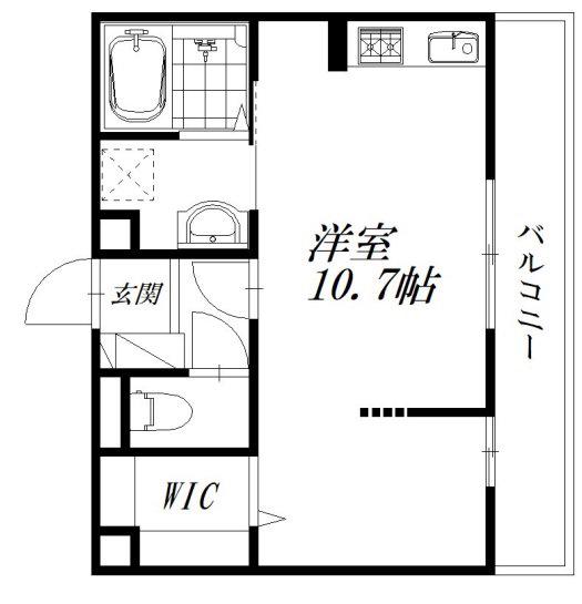 クレシア(ワンルーム/1階)の間取り写真