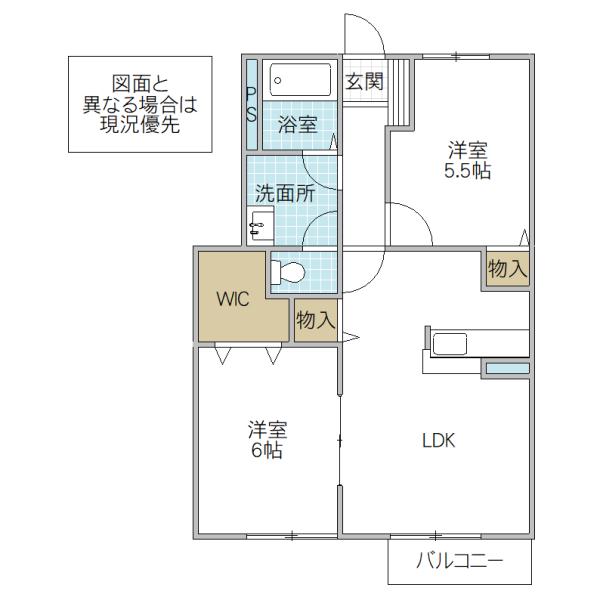 M・F・21(2LDK/1階)の間取り写真