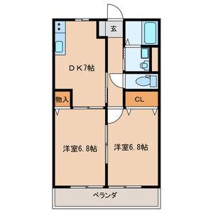 ボナール大和(2DK/2階)の間取り写真