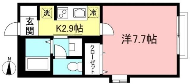 フローラル・アルス(1K/1階)の間取り写真
