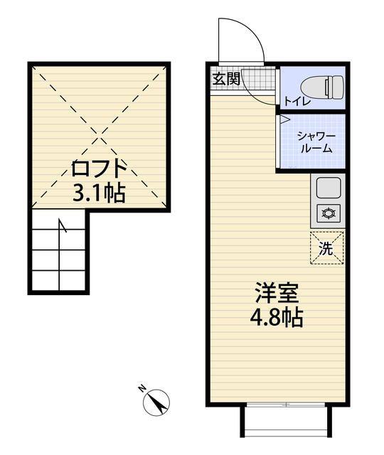 アーバンプレイス代田橋(ワンルーム/2階)の間取り写真