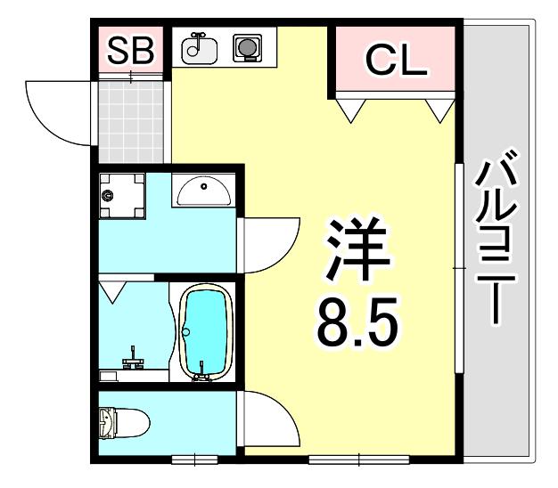 セジュール曙(ワンルーム/1階)の間取り写真
