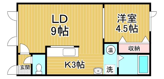 アロウンハウス14(1LDK/1階)の間取り写真