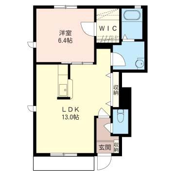 フォレスタB(1LDK/1階)の間取り写真