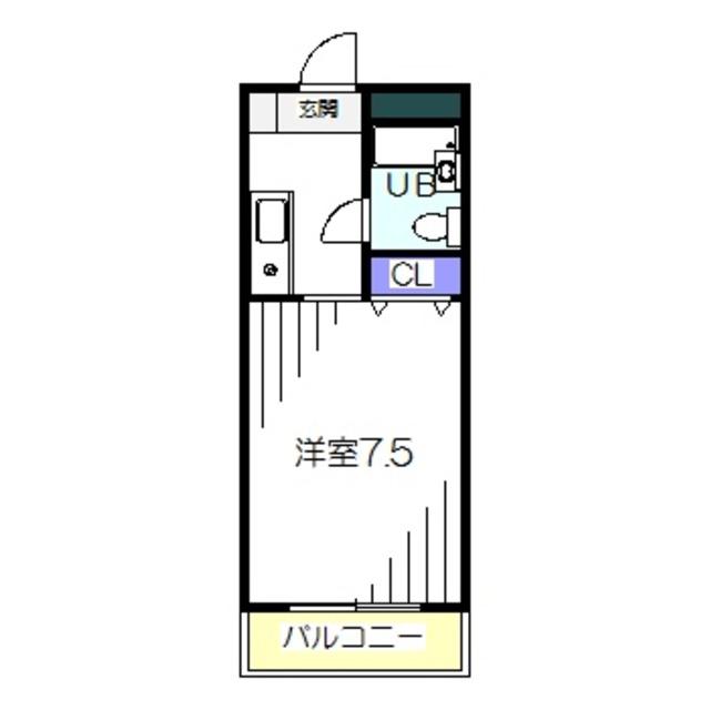 クレストコート(ワンルーム/3階)の間取り写真