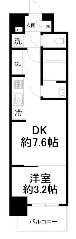 プレサンスTHE KYOTO 吉祥院(1DK/4階)の間取り写真