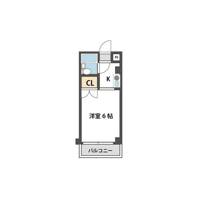 パレス桃山(ワンルーム/4階)の間取り写真