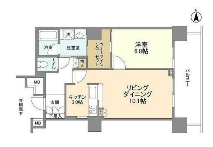 豊洲シエルタワー(1LDK/13階)の間取り写真
