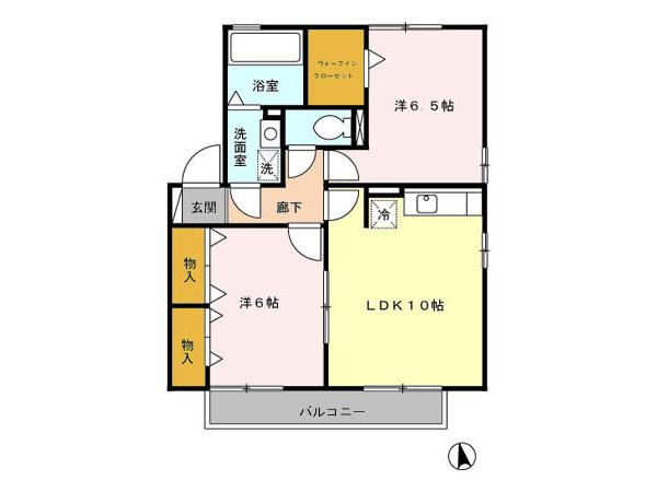 ウィルモア・サンク(2LDK/2階)の間取り写真