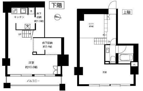 FLAMP(1LDK/10階)の間取り写真