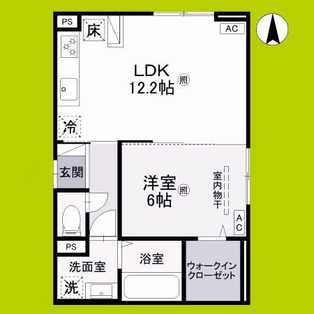 RETORIA阪南町(1LDK/1階)の間取り写真