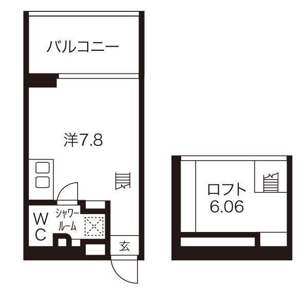 是空NAMBA NISHI(ワンルーム/7階)の間取り写真