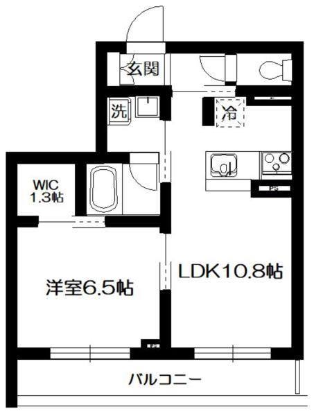 ヴィラデルソル(1LDK/2階)の間取り写真