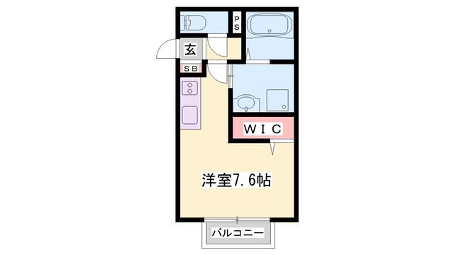 ディアコート北条II(ワンルーム/1階)の間取り写真