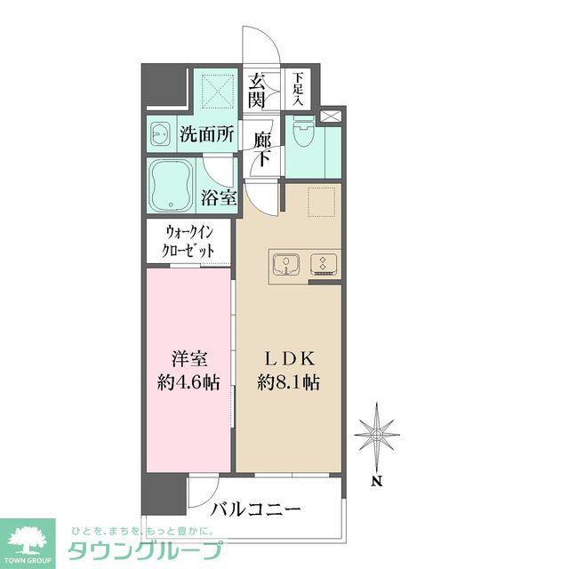 シーズンフラッツ杉並井草(1LDK/4階)の間取り写真