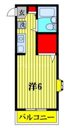 サンハイツ薬園台(ワンルーム/4階)の間取り写真