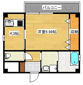 L-あまつはら(1K/6階)の間取り写真
