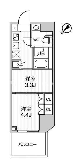ARKMARK巣鴨STA(2K/1階)の間取り写真