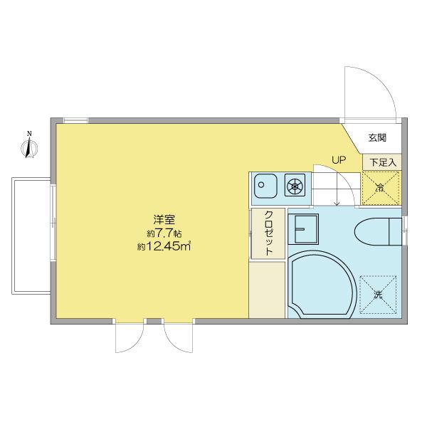 リンデンバウムJ6 B棟(ワンルーム/1階)の間取り写真