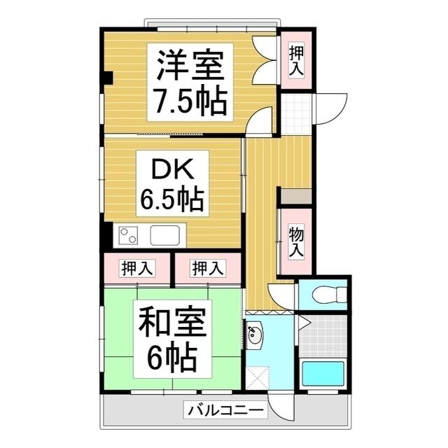 第一藤森ビル(2DK/2階)の間取り写真