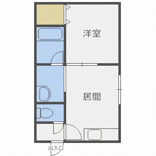 ラベンダータウン(1DK/3階)の間取り写真