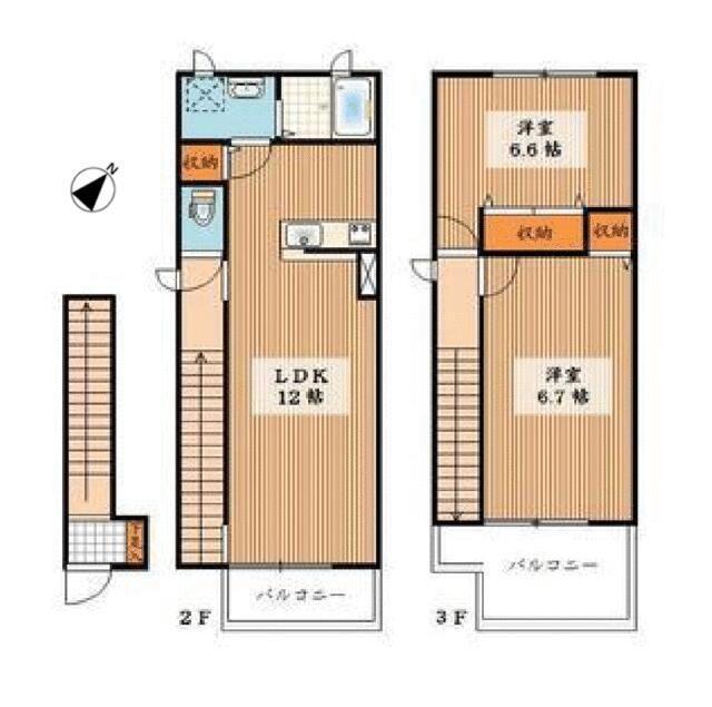サンライズ東領家(2LDK/1階)の間取り写真