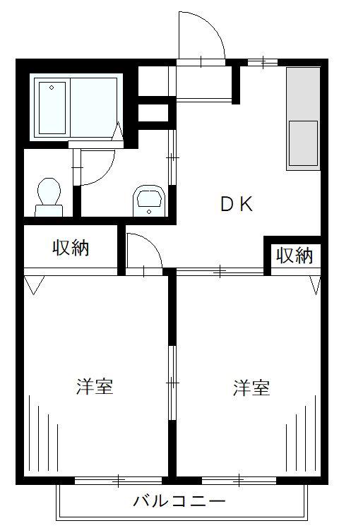 ディアス高円寺(2DK/2階)の間取り写真