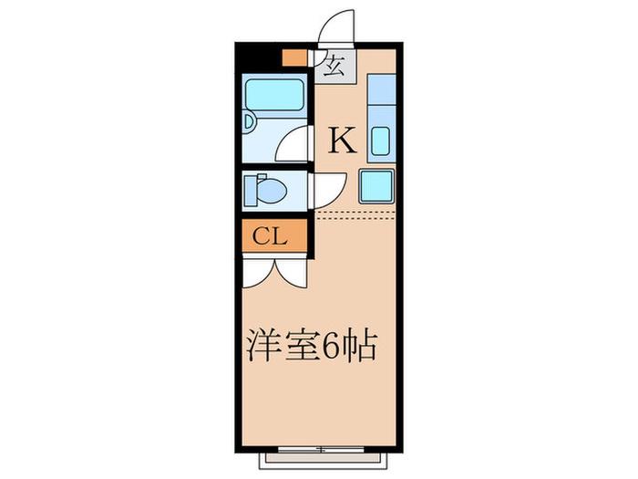 エスポワール若宮(1K/2階)の間取り写真