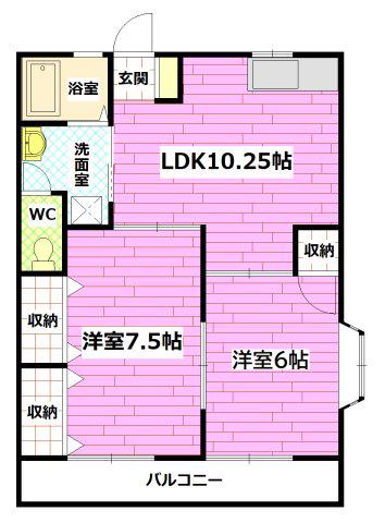 長束メゾン小谷(2LDK/3階)の間取り写真