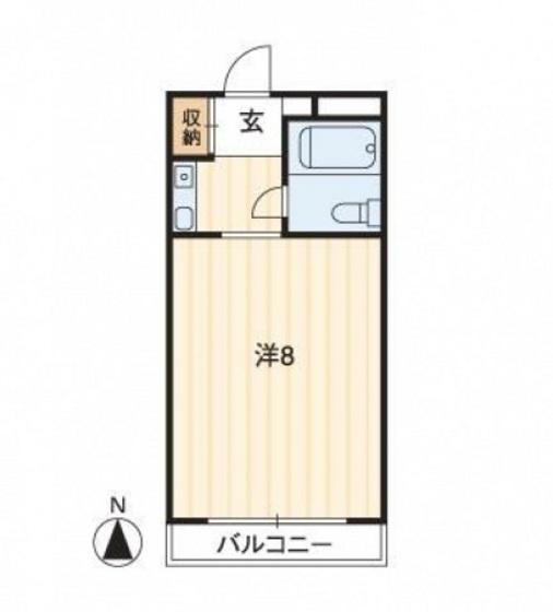 アルファ清心町(1K/4階)の間取り写真
