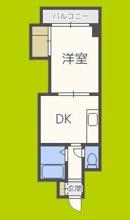 第2東三国グランドハイツ北(1DK/2階)の間取り写真
