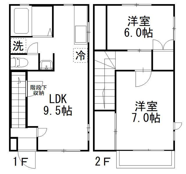 パティオ2番館(2LDK/1階)の間取り写真