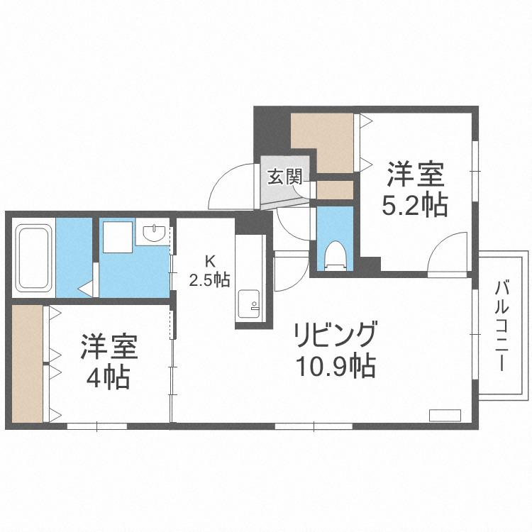 FOLIAGE PLACE(2LDK/2階)の間取り写真
