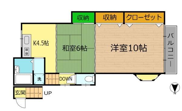 東急東横線 反町駅 徒歩6分 2階建 築53年(2K/2階)の間取り写真