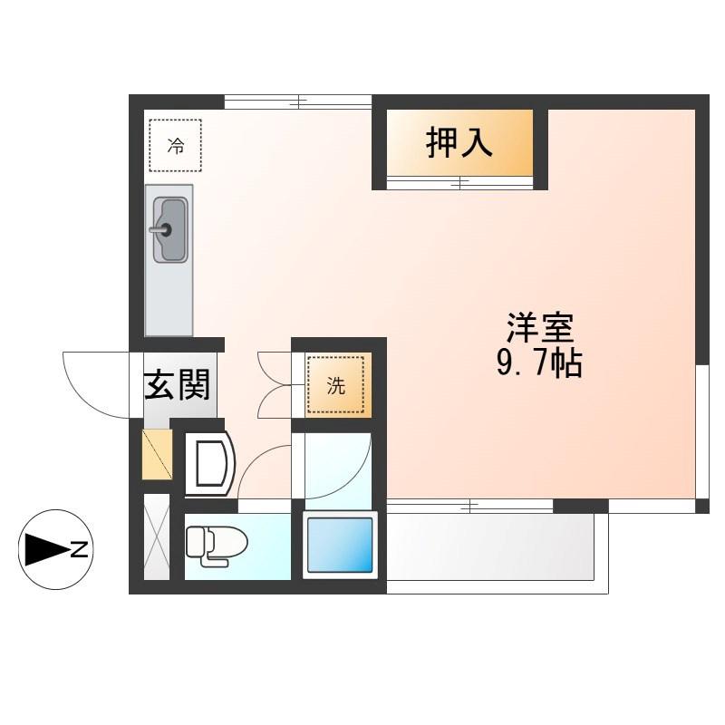 フルール御幸(ワンルーム/3階)の間取り写真