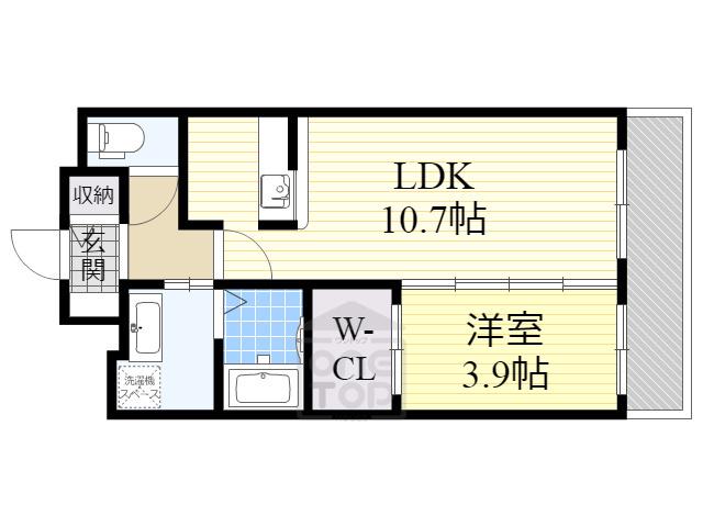 ハニーハウス(1LDK/2階)の間取り写真