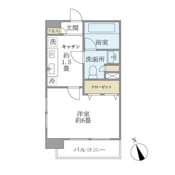 エコロジー白山レジデンス(1K/3階)の間取り写真
