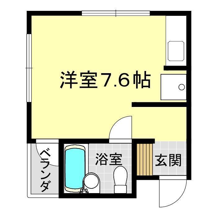 コーポ山の田東(ワンルーム/3階)の間取り写真