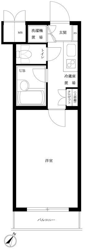 ルーブル渋谷本町(1K/4階)の間取り写真