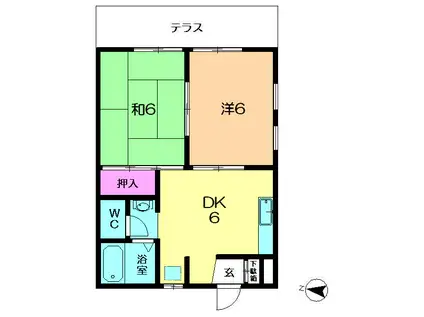 クオリティ8004(2DK/1階)の間取り写真