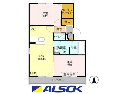 エトワールトーゼ(2LDK/1階)の間取り写真