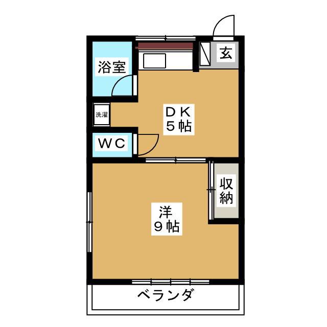 スワンハイツ(1DK/2階)の間取り写真