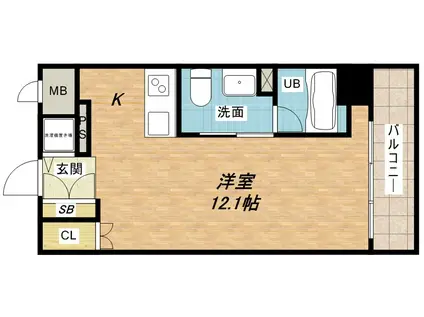 アーデンタワー南堀江(1K/7階)の間取り写真