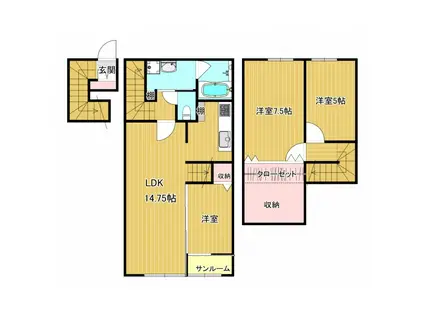 ROAD&SKY(3LDK/2階)の間取り写真