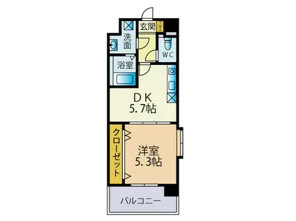 サクセス伊都(1DK/2階)の間取り写真