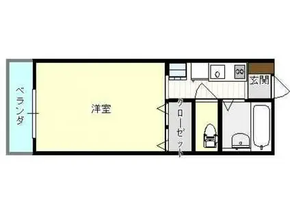 リブラン可部東(1K/1階)の間取り写真