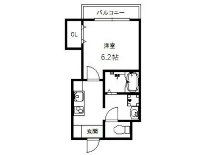 みおつくし岸里III(1K/1階)の間取り写真