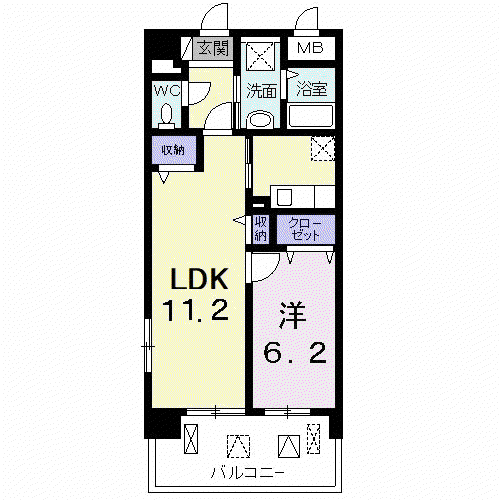 エクセルソフィア(1LDK/2階)の間取り写真