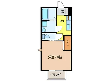 MONARIE MATTONE(1K/2階)の間取り写真